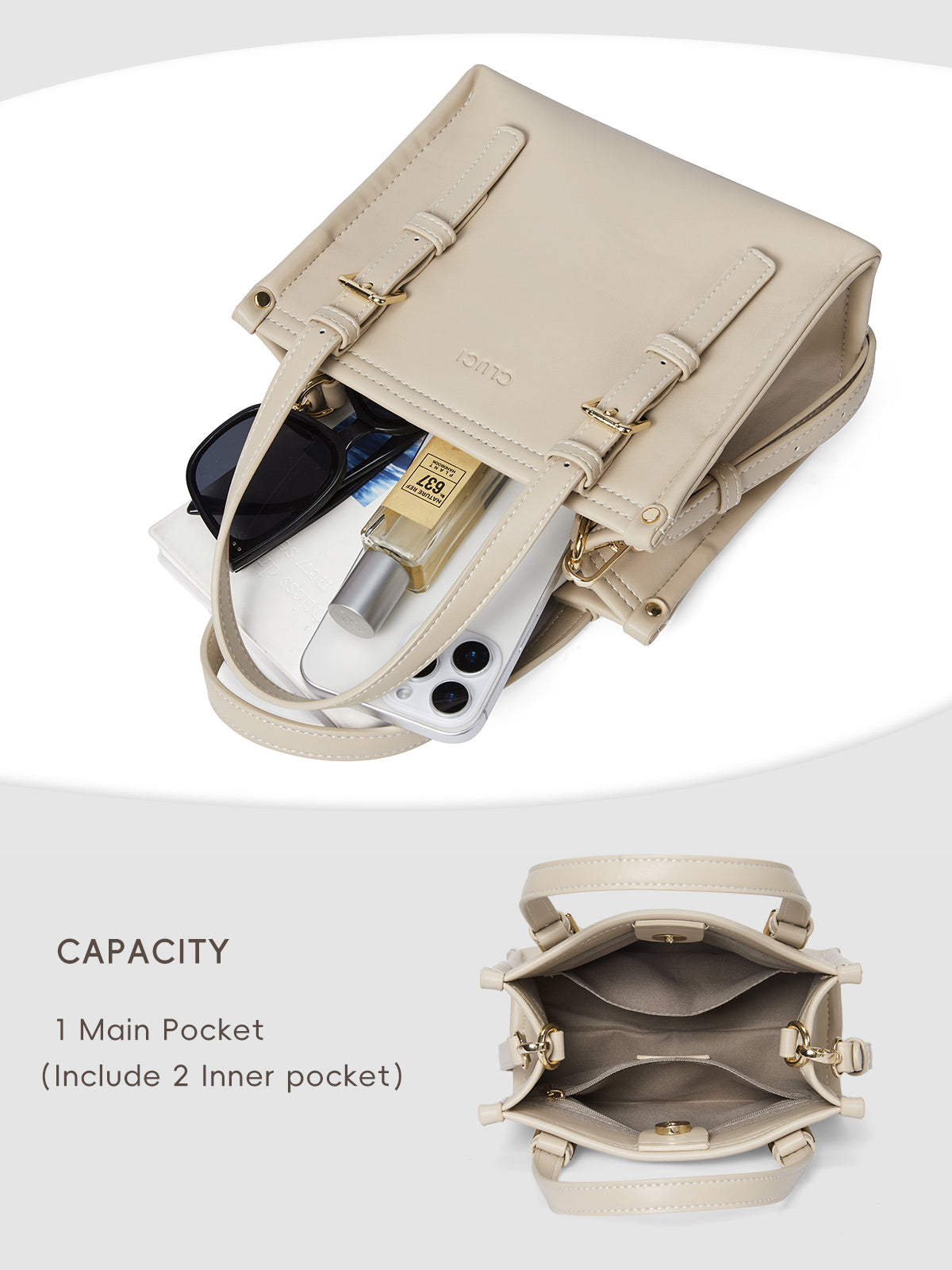 CLUCI Leather Tote Bag for Women with Adjustable Shoulder Strap