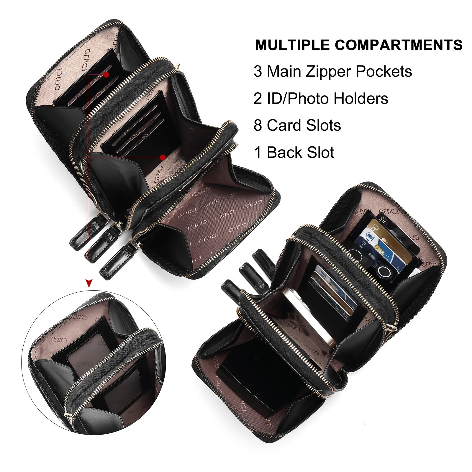 CLUCI Small Crossbody Bag for Women Cellphone Shoulder Purses Crocodile Pattern