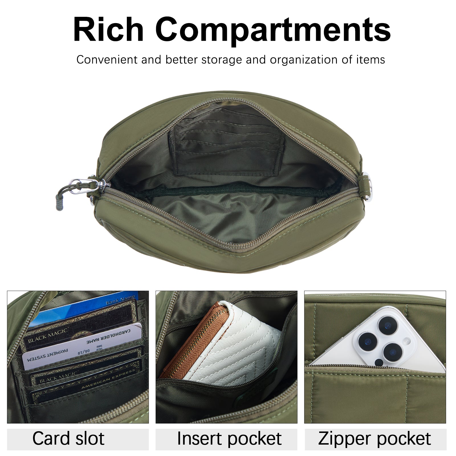 CLUCI Quilted Crossbody Bags for Women Lightweight Puffer Shoulder Bag Travel Purses with Wide Strap