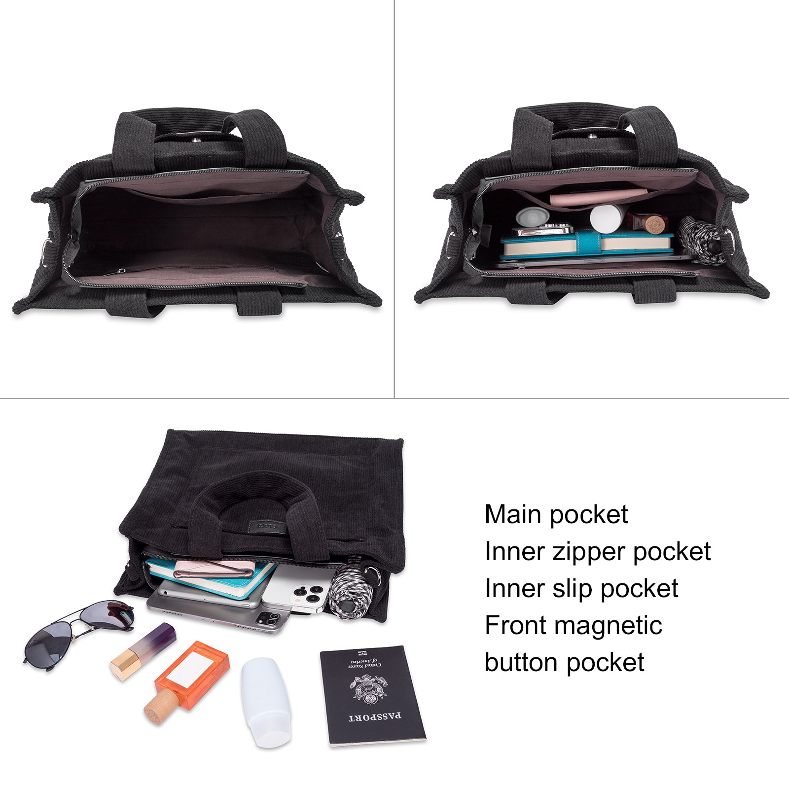 Wide Purse Strap Crossbody Purses Adjustable Replacement Shoulder Handbag Strap—Black