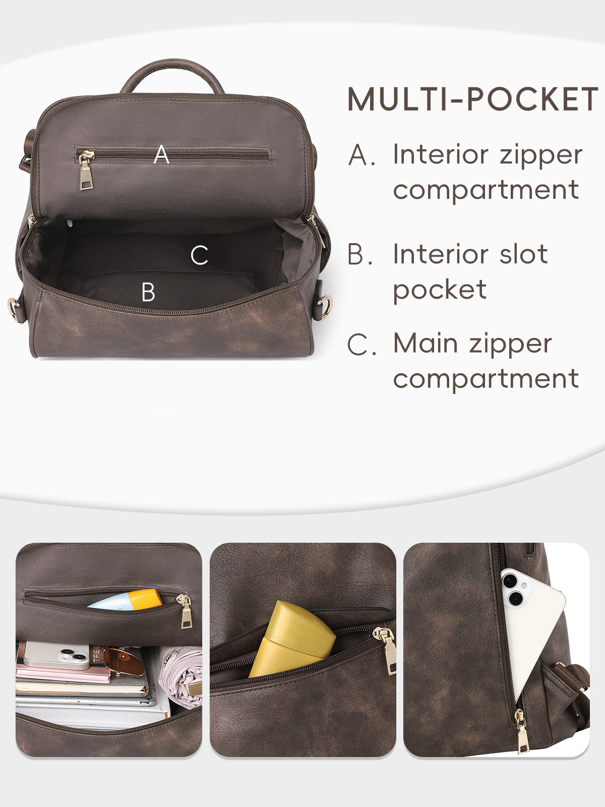 Large Capacity Fashion Designer Womens Backpack Purse