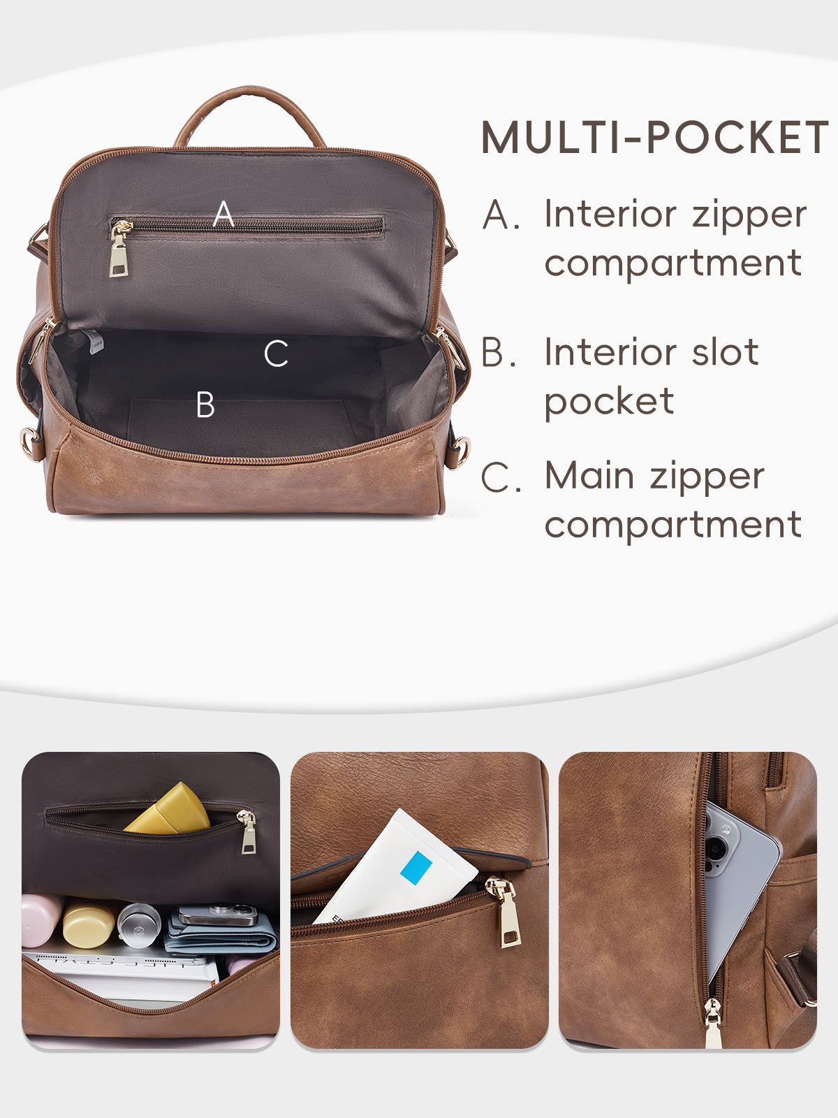 Large Capacity Fashion Designer Womens Backpack Purse