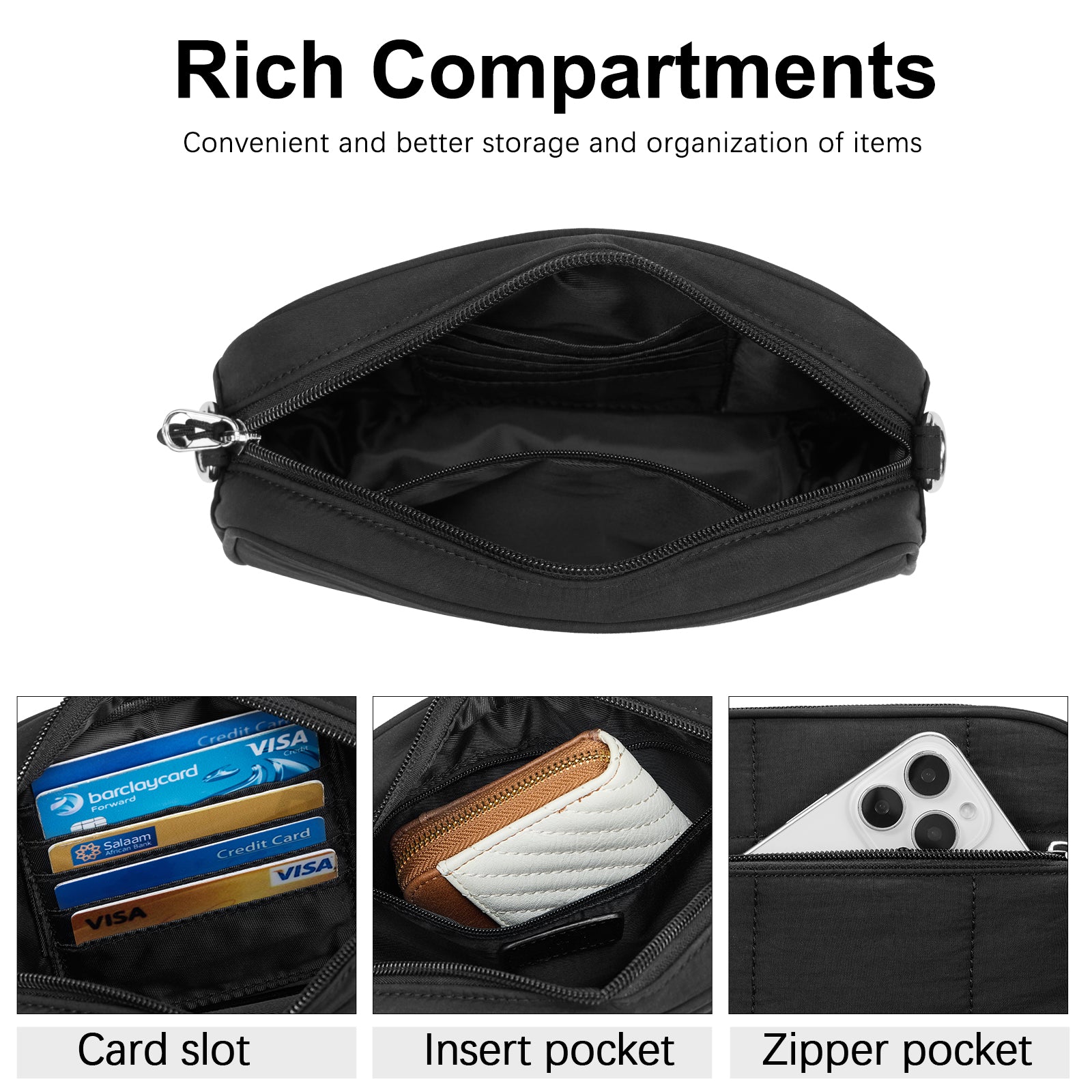 CLUCI Quilted Crossbody Bags for Women Lightweight Puffer Shoulder Bag Travel Purses with Wide Strap