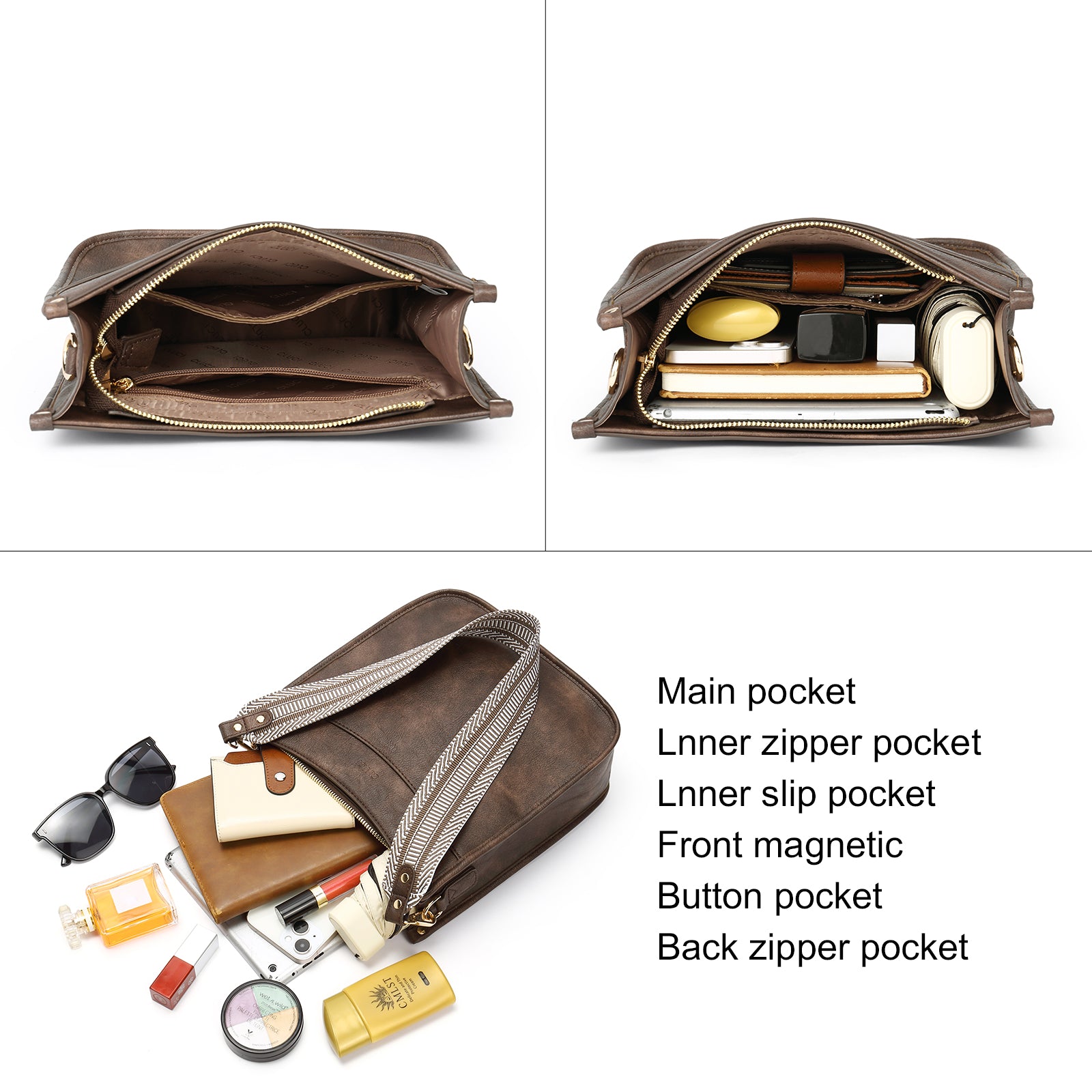 Trendy Medium Crossbody Bags with Two Straps