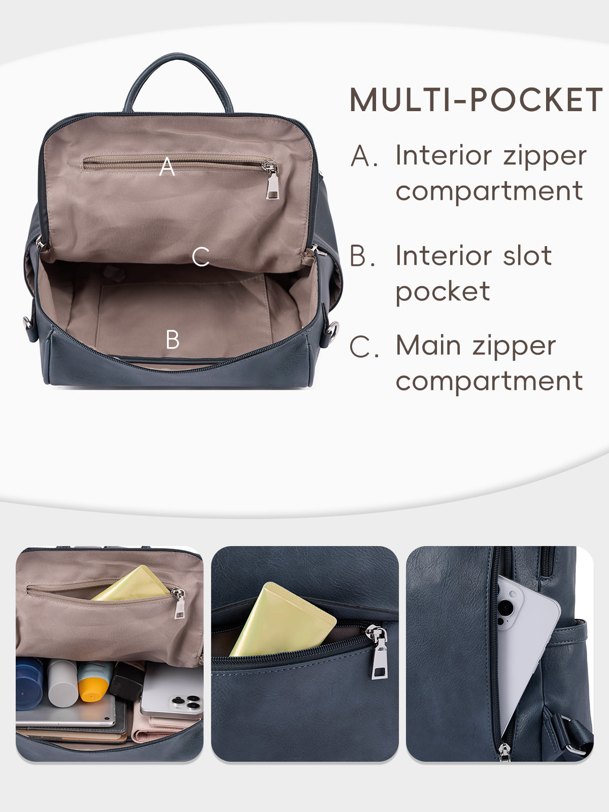 Large Capacity Fashion Designer Womens Backpack Purse