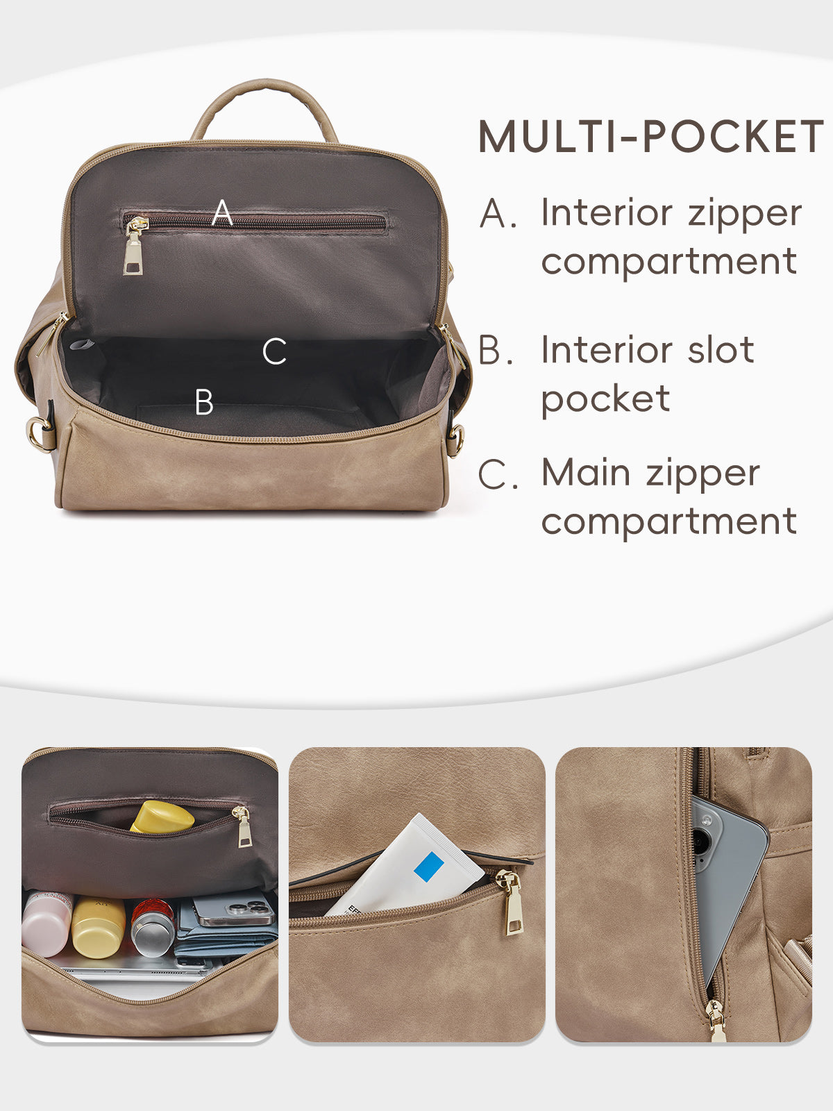 Large Capacity Fashion Designer Womens Backpack Purse