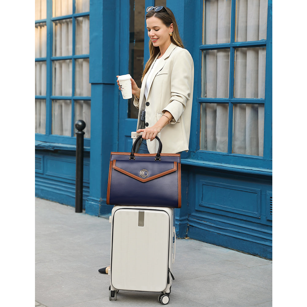 CLUCI Leather Briefcase for Women 15.6 Inch Laptop Business Computer Ladies Work Handbag