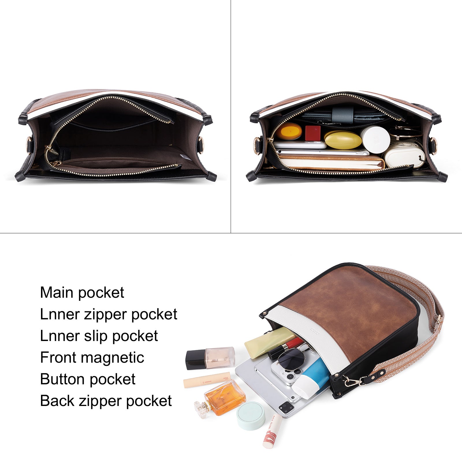 Trendy Medium Crossbody Bags with Two Straps