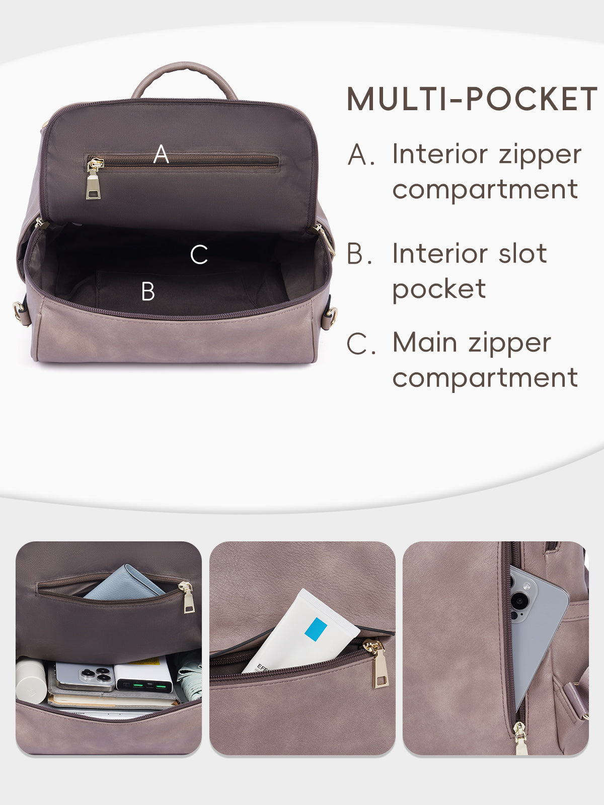 Large Capacity Fashion Designer Womens Backpack Purse