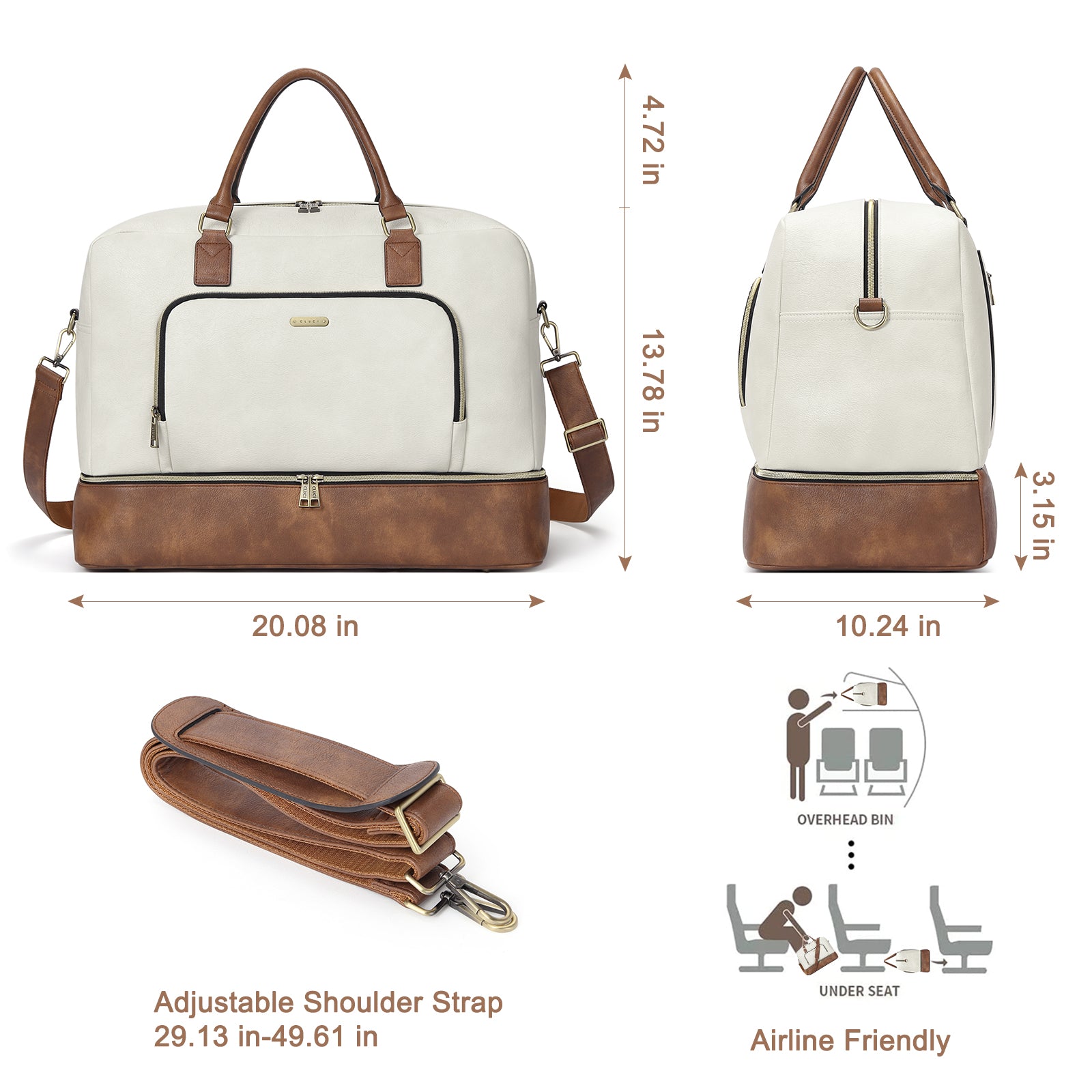 Leather Oversized Weekender Bags