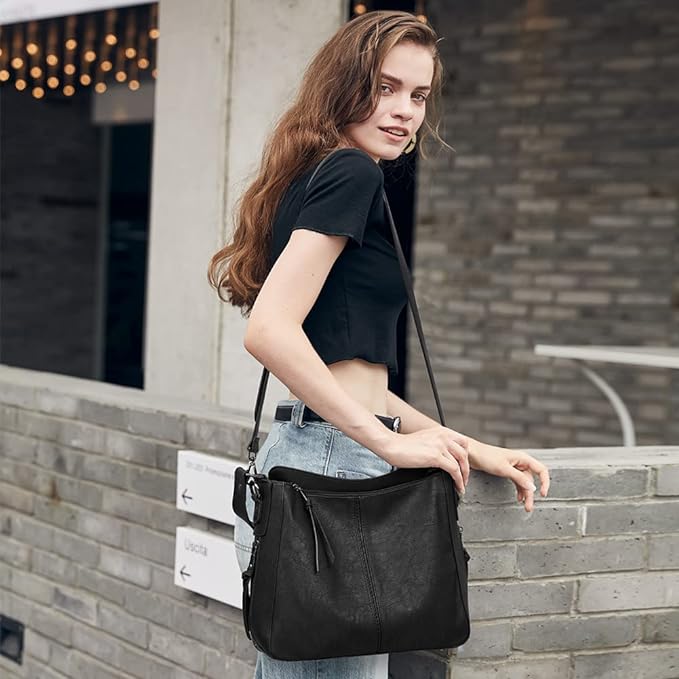 CLUCI Purses and Handbags for Women Leather Hobo Tote Fashion Ladies Crossbody Large Bucket Shoulder Bag