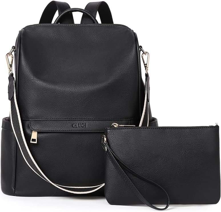 CLUCI Womens Backpack Purse Leather Anti-theft Large Fashion Designer Travel Bag