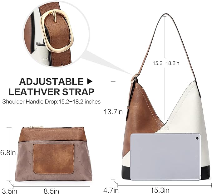 CLUCI Hobo Bags for Women Vegan Leather Purses Designer Handbags Tote Fashion Large Ladies Shoulder Bag