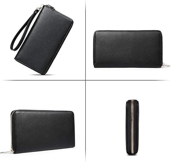 CLUCI Women Wallet Leather RFID Blocking With Wristlet