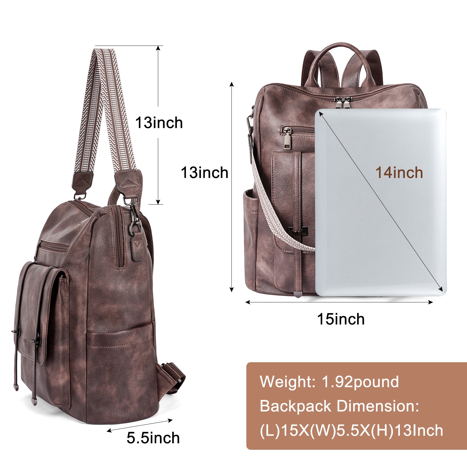 CLUCI Backpack Purse for Women Leather Backpack Purse Travel Fashion Convertible Designer Ladies Shoulder Bags