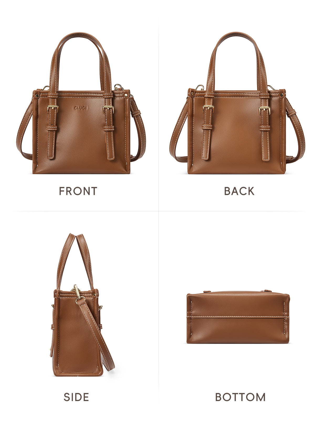 CLUCI Leather Tote Bag for Women with Adjustable Shoulder Strap