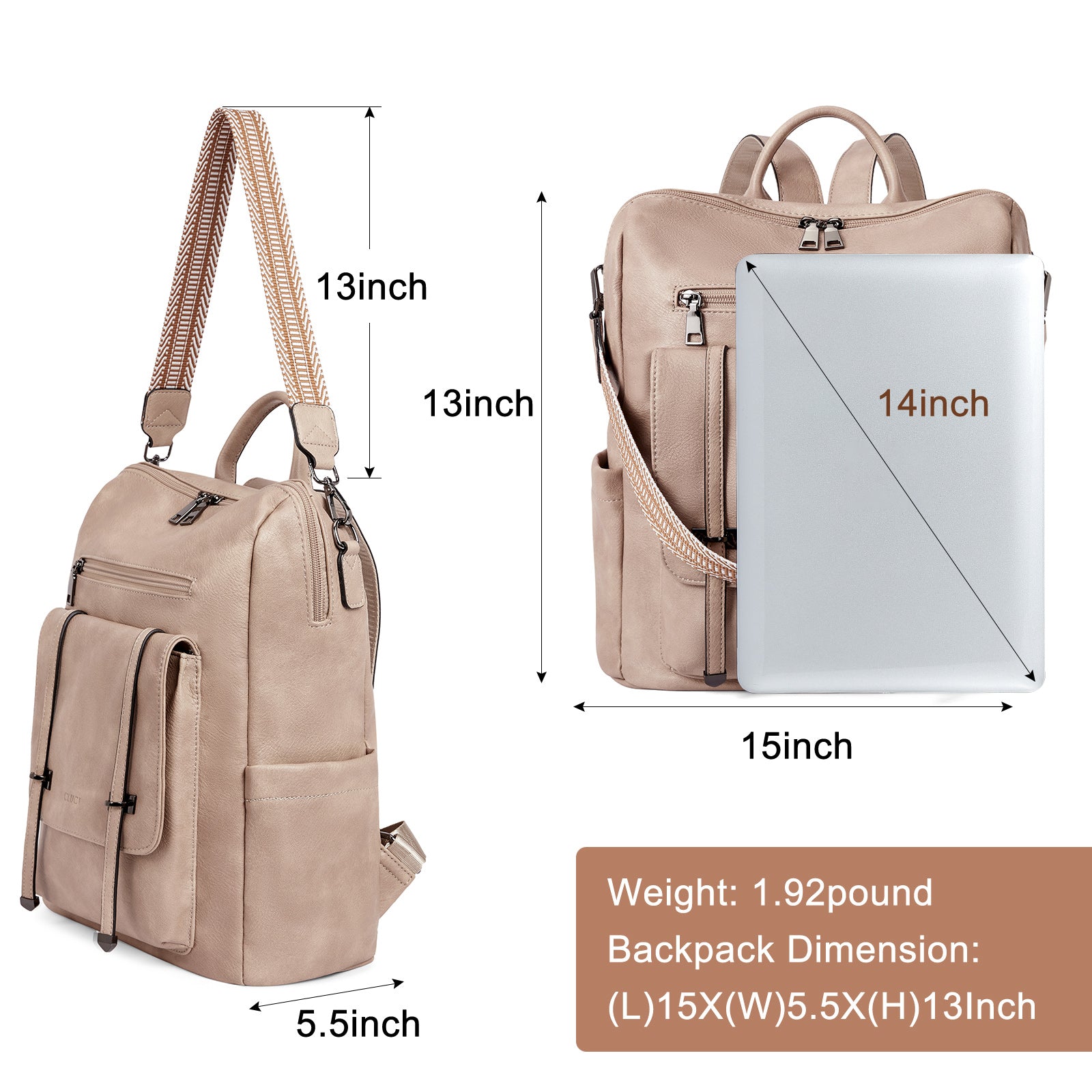 CLUCI Backpack Purse for Women Leather Backpack Purse Travel Fashion Convertible Designer Ladies Shoulder Bags