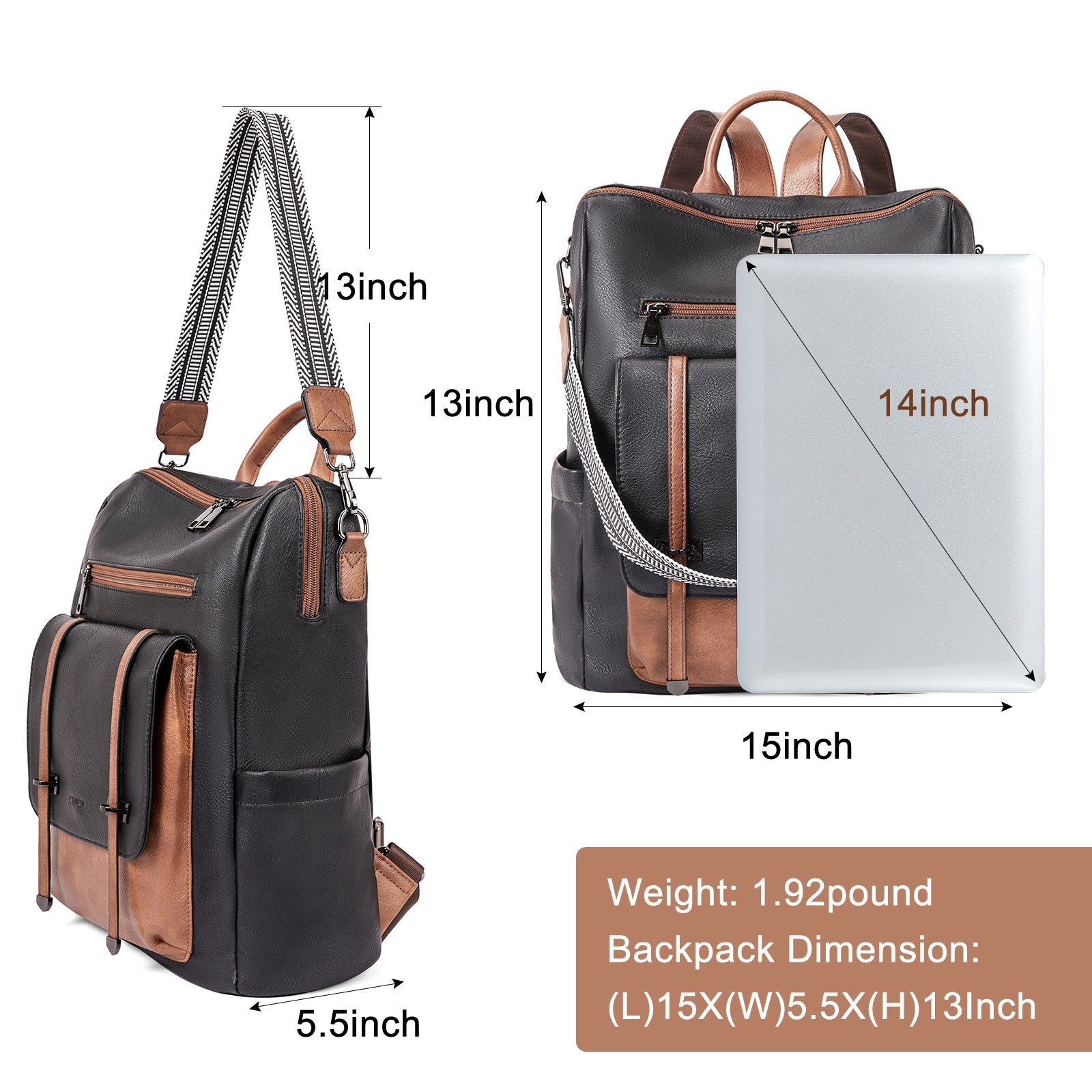 CLUCI Backpack Purse for Women Leather Backpack Purse Travel Fashion Convertible Designer Ladies Shoulder Bags