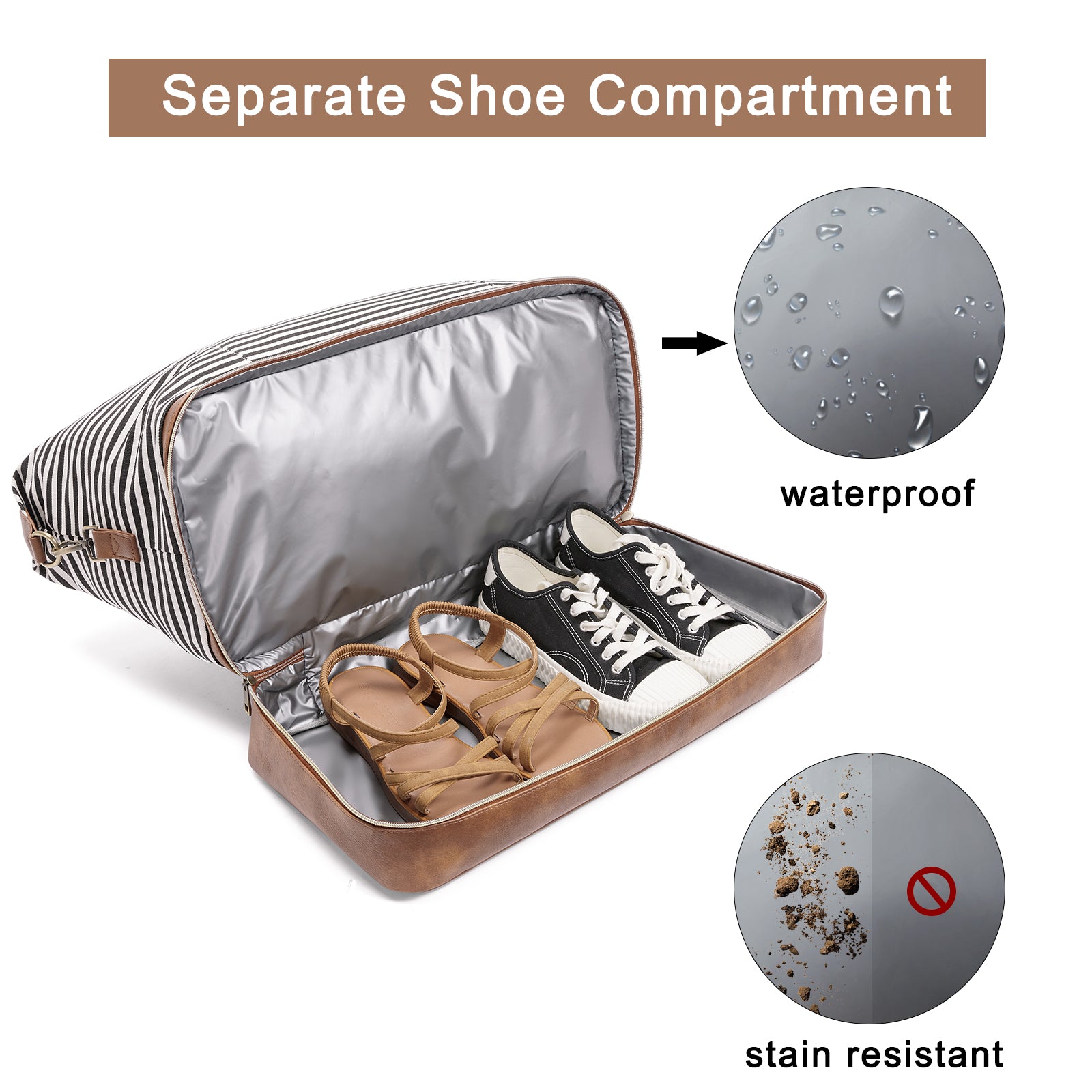 CLUCI Weekend Bags Travel Canvas Carry on Bags for Airplanes Travel Bags with Shoe Compartment