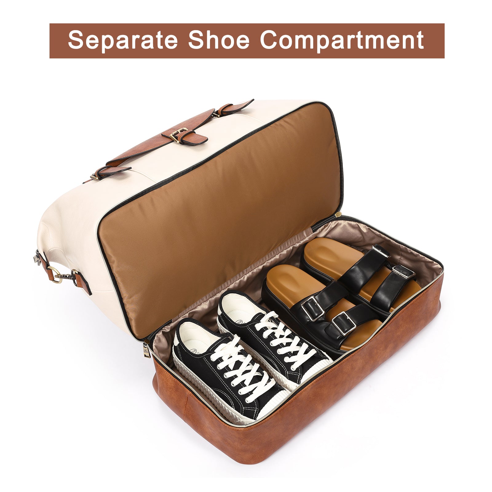 CLUCI Weekender Bag for Women Travel Leather Duffel Bag Carry on Overnight Bag