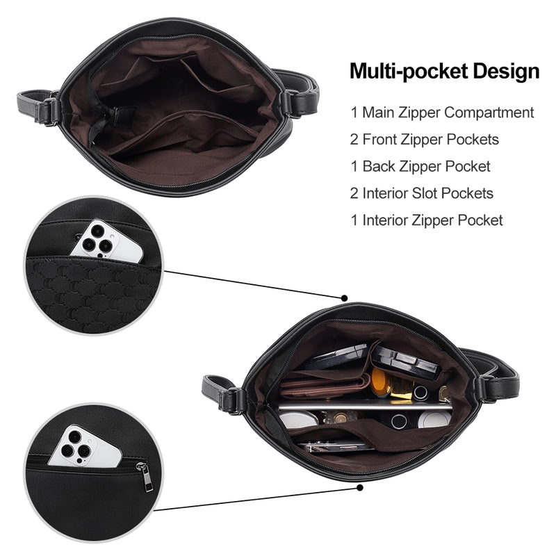 Amos Triple Pockets Vintage Crossbody Bag