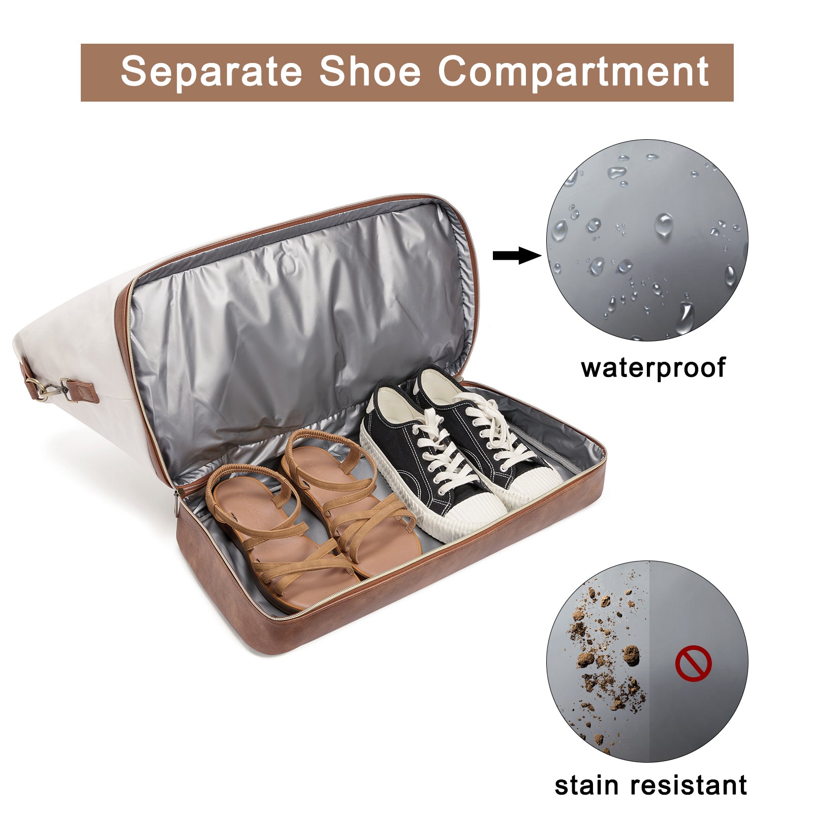 CLUCI Weekend Bags Travel Canvas Carry on Bags for Airplanes Travel Bags with Shoe Compartment