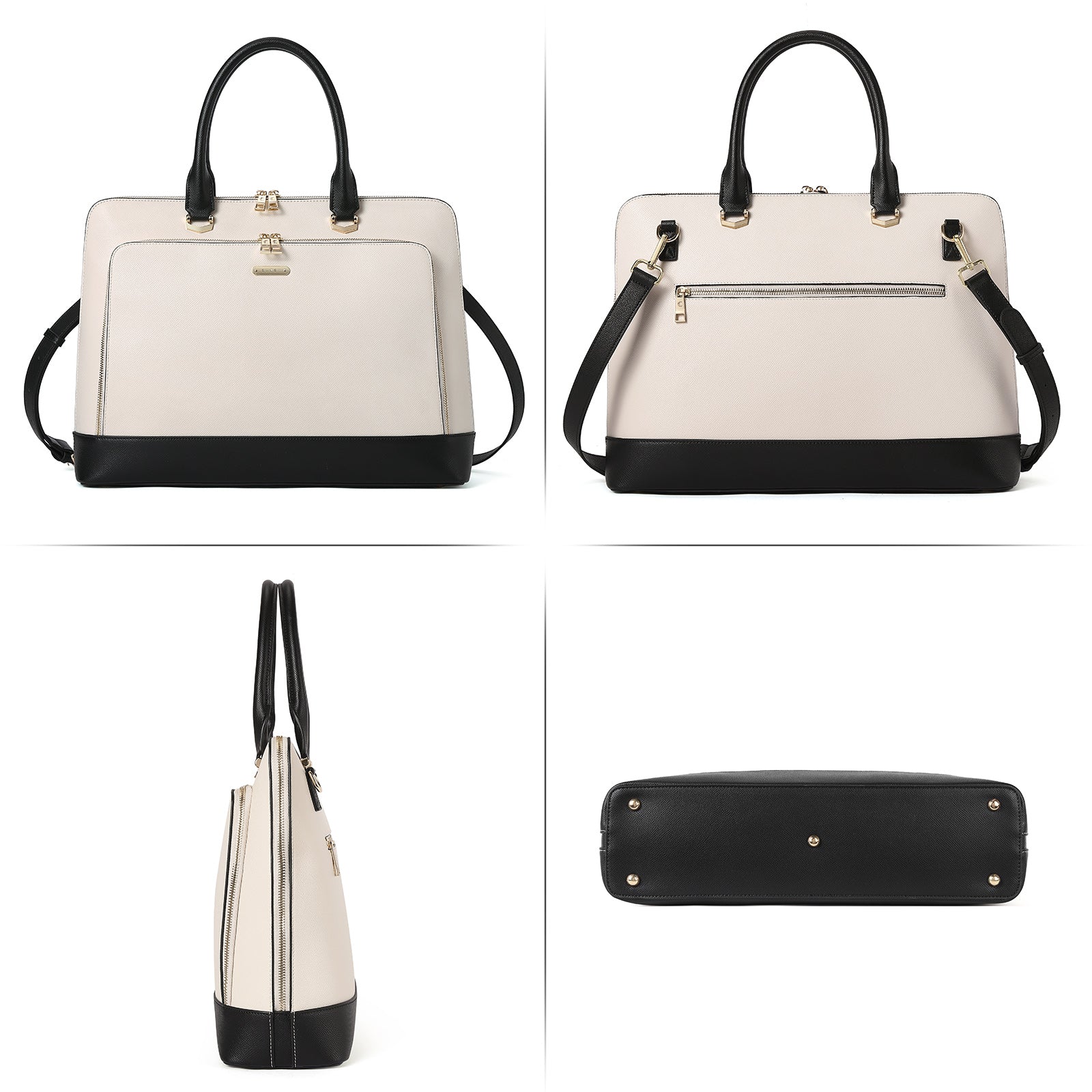 CLUCI Leather Briefcase for Women 15.6 Inch Laptop Business Computer Ladies Stylish Work Handbags Shoulder Bag