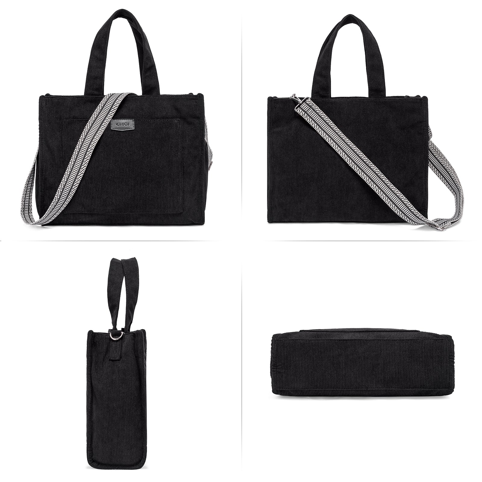 Wide Purse Strap Crossbody Purses Adjustable Replacement Shoulder Handbag Strap—Black