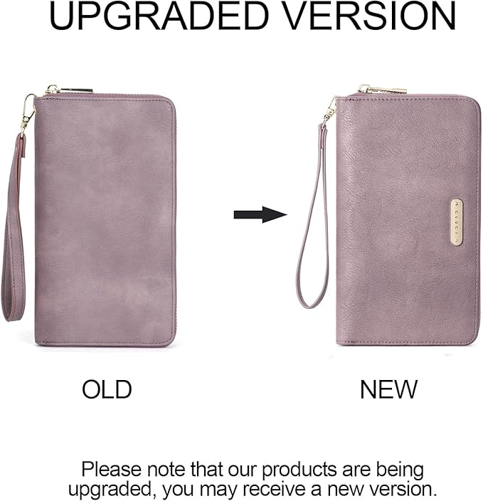 CLUCI Women Wallet Leather RFID Blocking With Wristlet