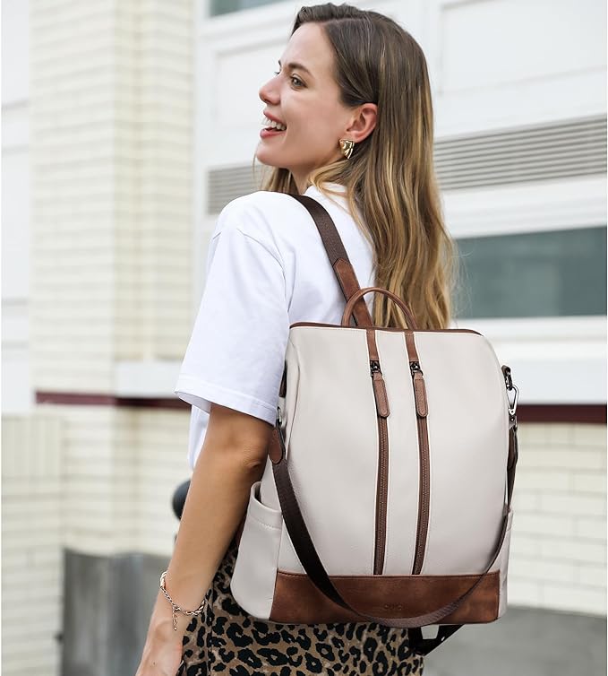 Greene Vegan Soft Leather Backpack Leather Purse For Work And Study