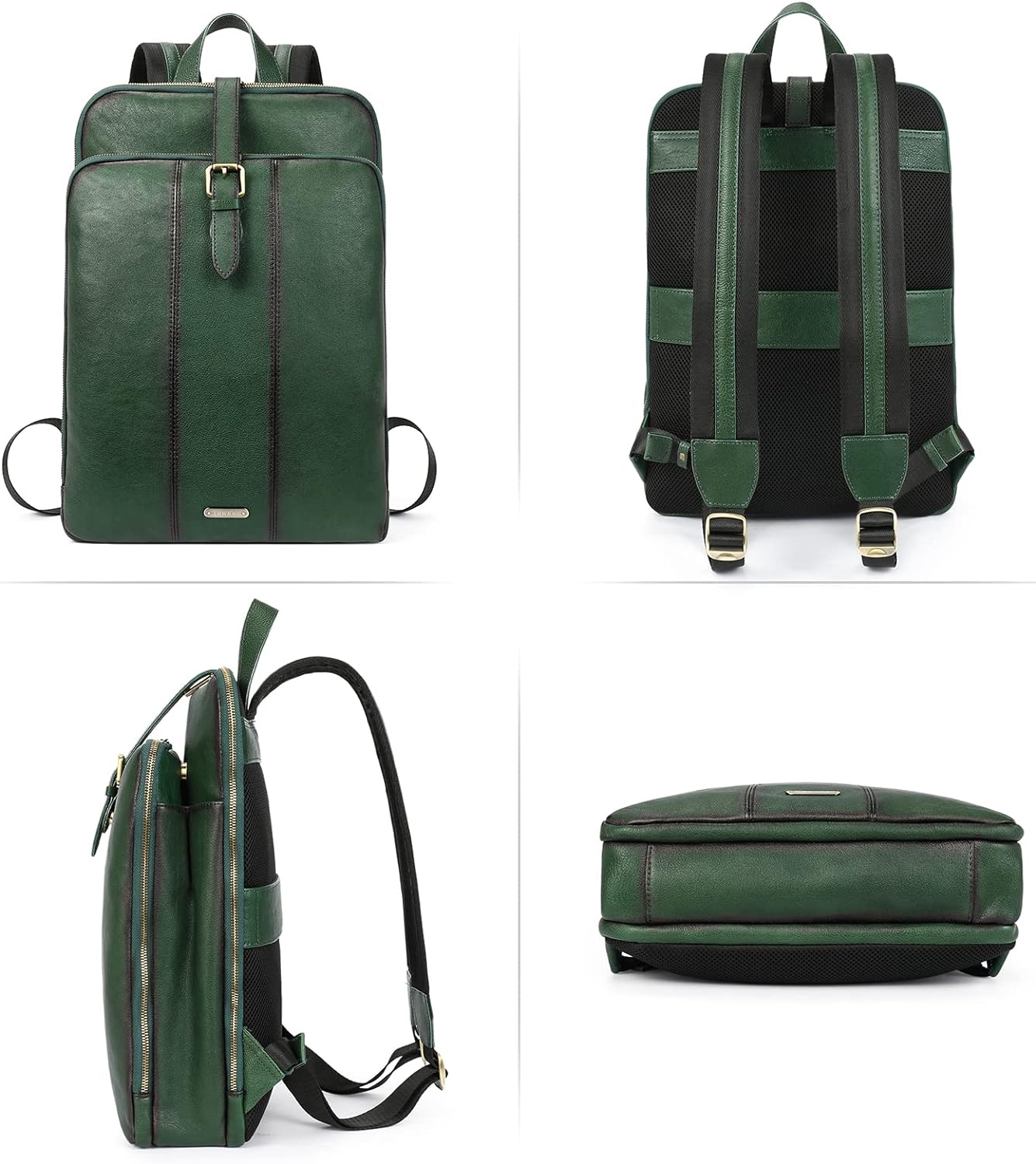 CLUCI Leather Laptop Backpack for Women Vegetable Tanned Full Grain Leather 15.6 inch Computer Bag Travel Business Daypack