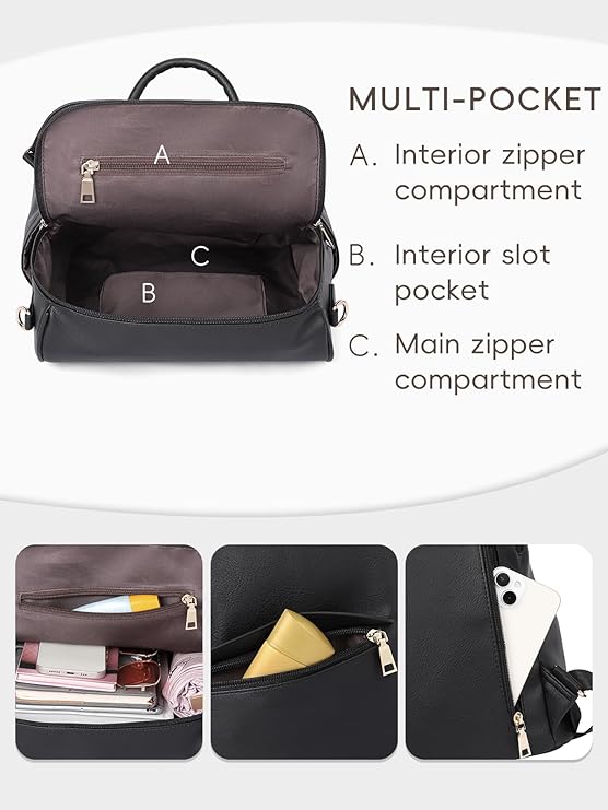 CLUCI Womens Backpack Purse Leather Anti-theft Large Fashion Designer Travel Bag