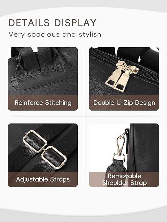 CLUCI Womens Backpack Purse Leather Anti-theft Large Fashion Designer Travel Bag