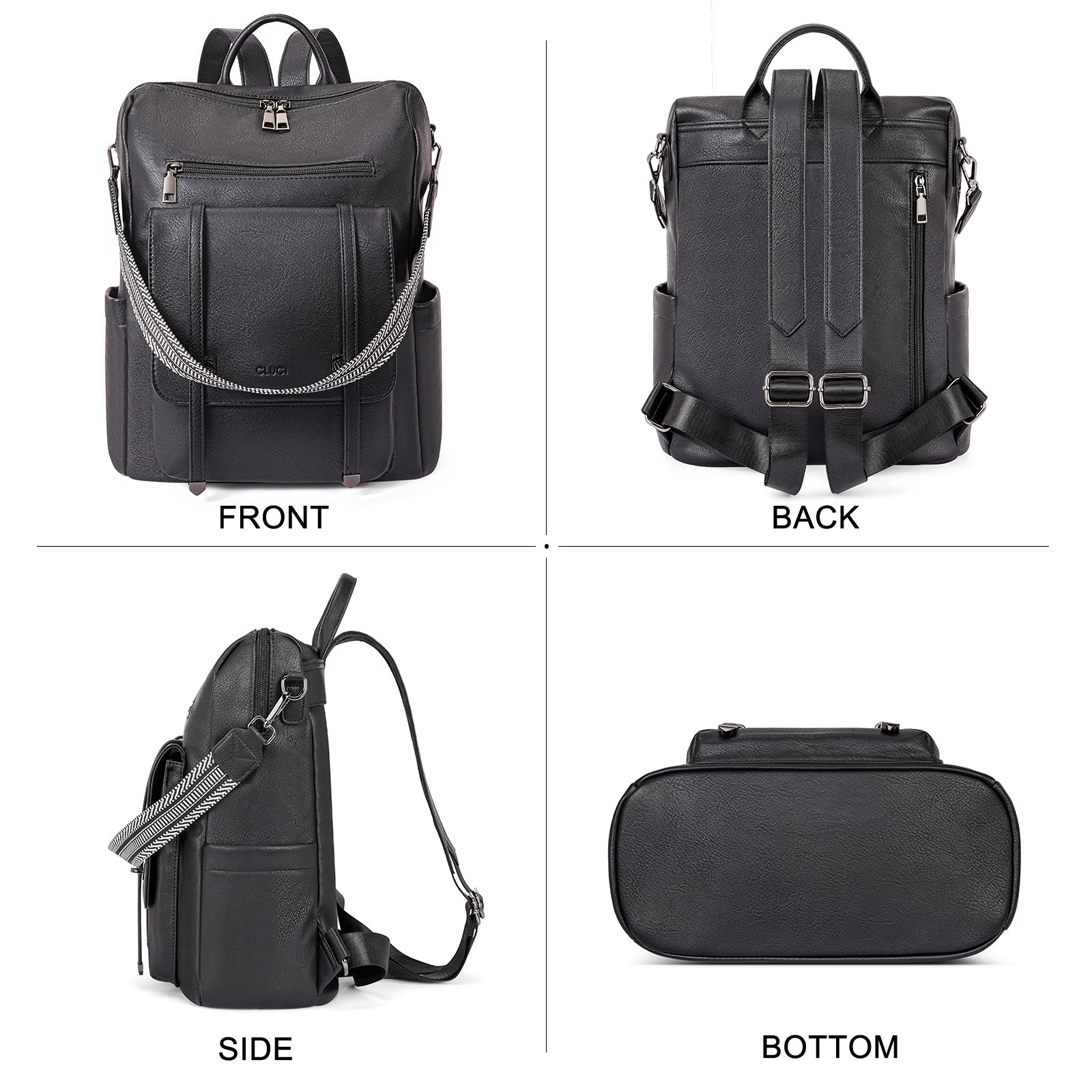 CLUCI Backpack Purse for Women Leather Backpack Purse Travel Fashion Convertible Designer Ladies Shoulder Bags