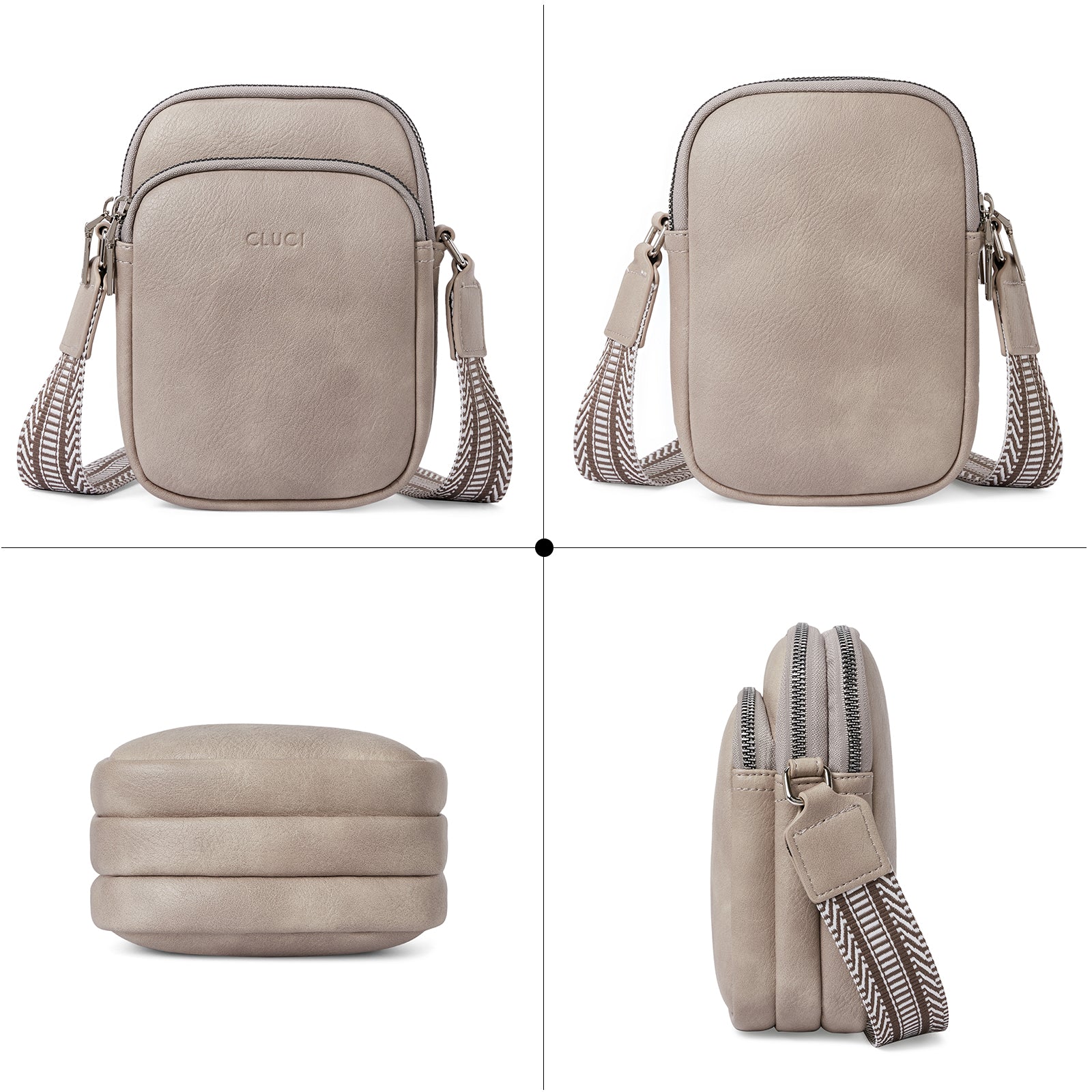 CLUCI Crossbody Bags for Women Small Vegan Leather Cell Phone Purse Shoulder Handbag Wallet with Adjustable Guitar Strap