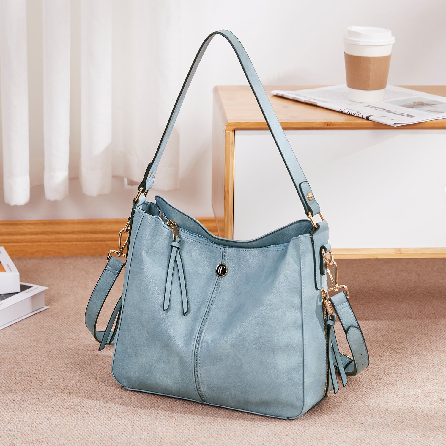 CLUCI Purses and Handbags for Women Leather Hobo Tote Fashion Ladies Crossbody Large Bucket Shoulder Bag