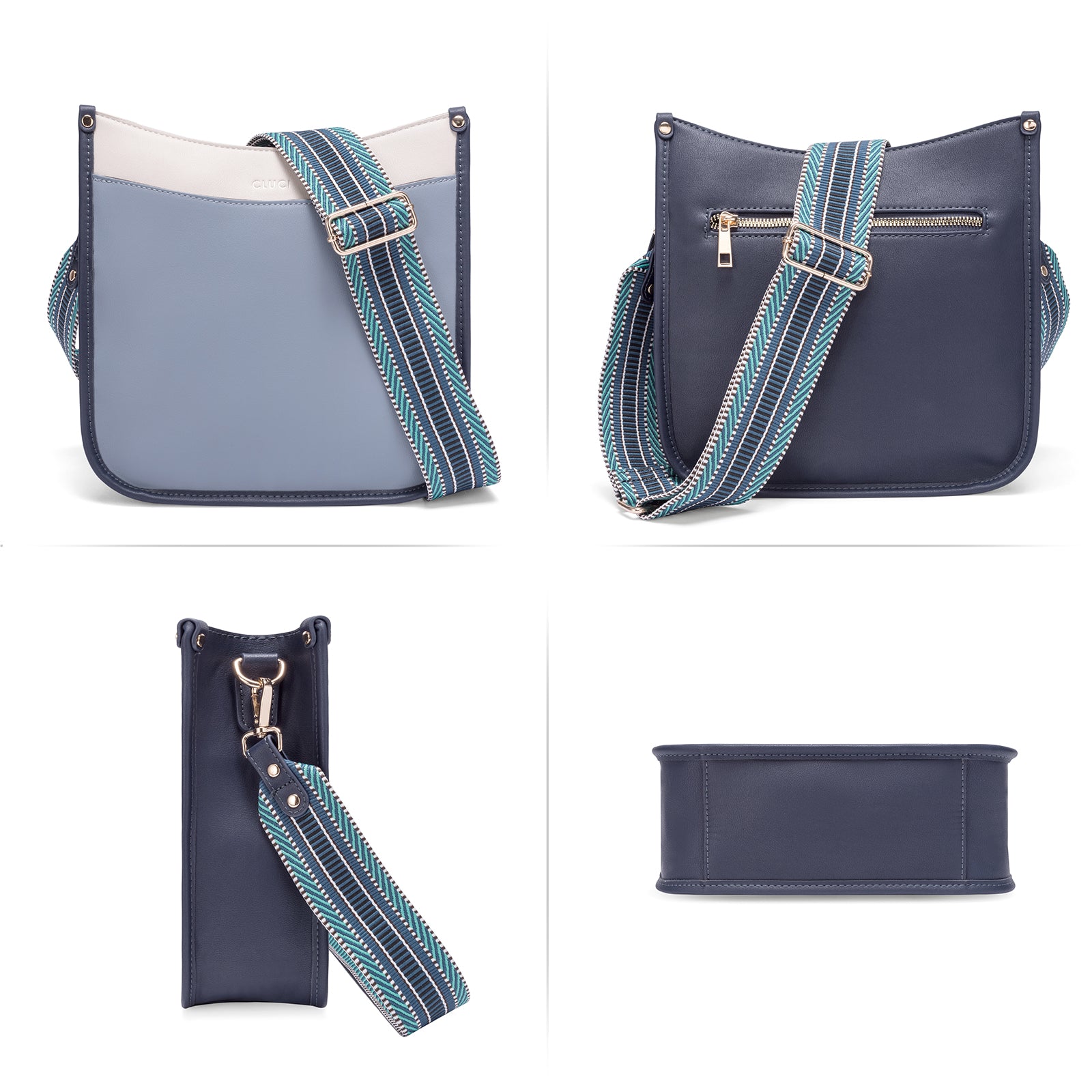 Stylish 2pcs Medium Hobo handbag and Crossbody Bag with 2 Adjust Guitar Strap