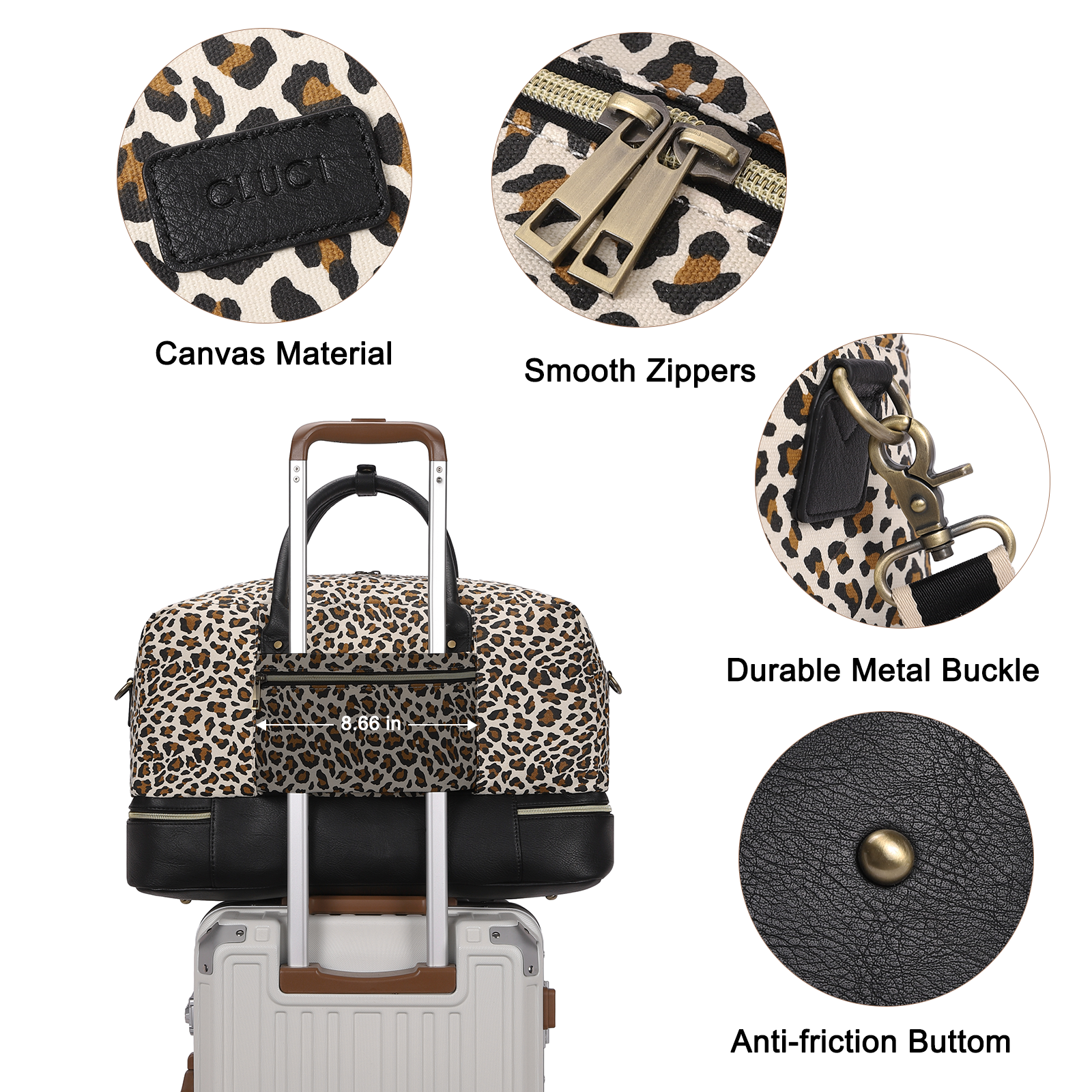 CLUCI Weekender Bags for Women Travel Carry on Bags Overnight Bag with Shoe Compartment