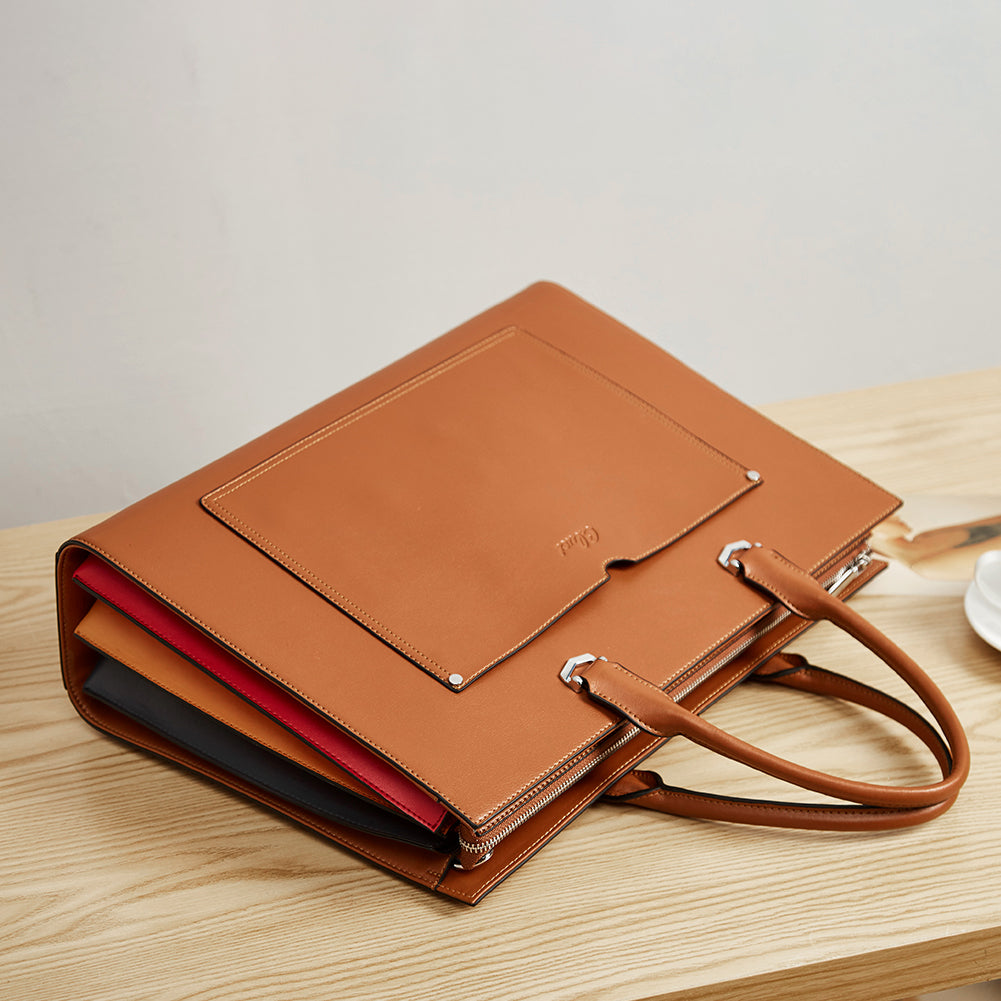Lauren Refined Leather Briefcase For Women For Daily Use