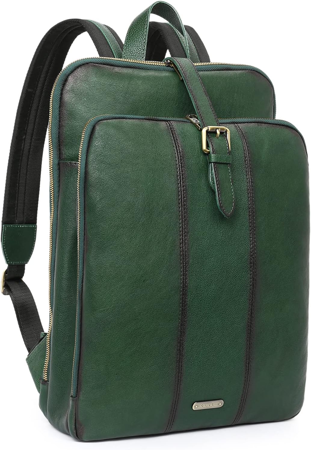 CLUCI Leather Laptop Backpack for Women Vegetable Tanned Full Grain Leather 15.6 inch Computer Bag Travel Business Daypack