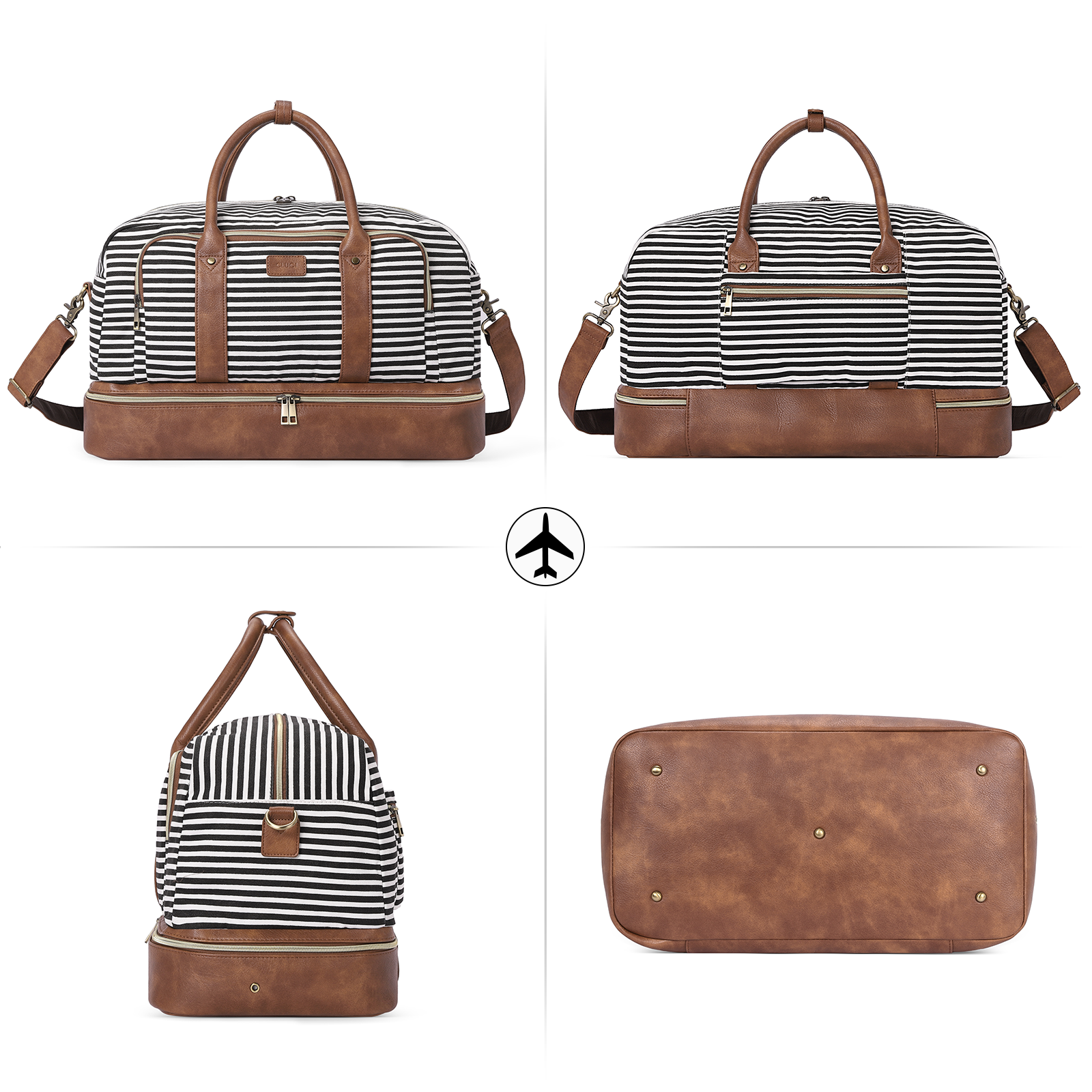 CLUCI Weekender Bags for Women Travel Carry on Bags Overnight Bag with Shoe Compartment