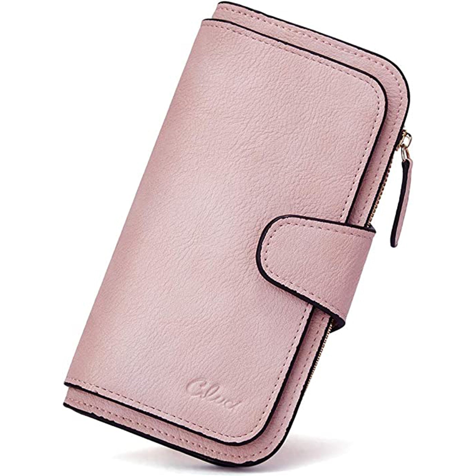 CLUCI Women Wallet Leather RFID Blocking Designer Trifold Card Holder Ladies Clutch with ID Window