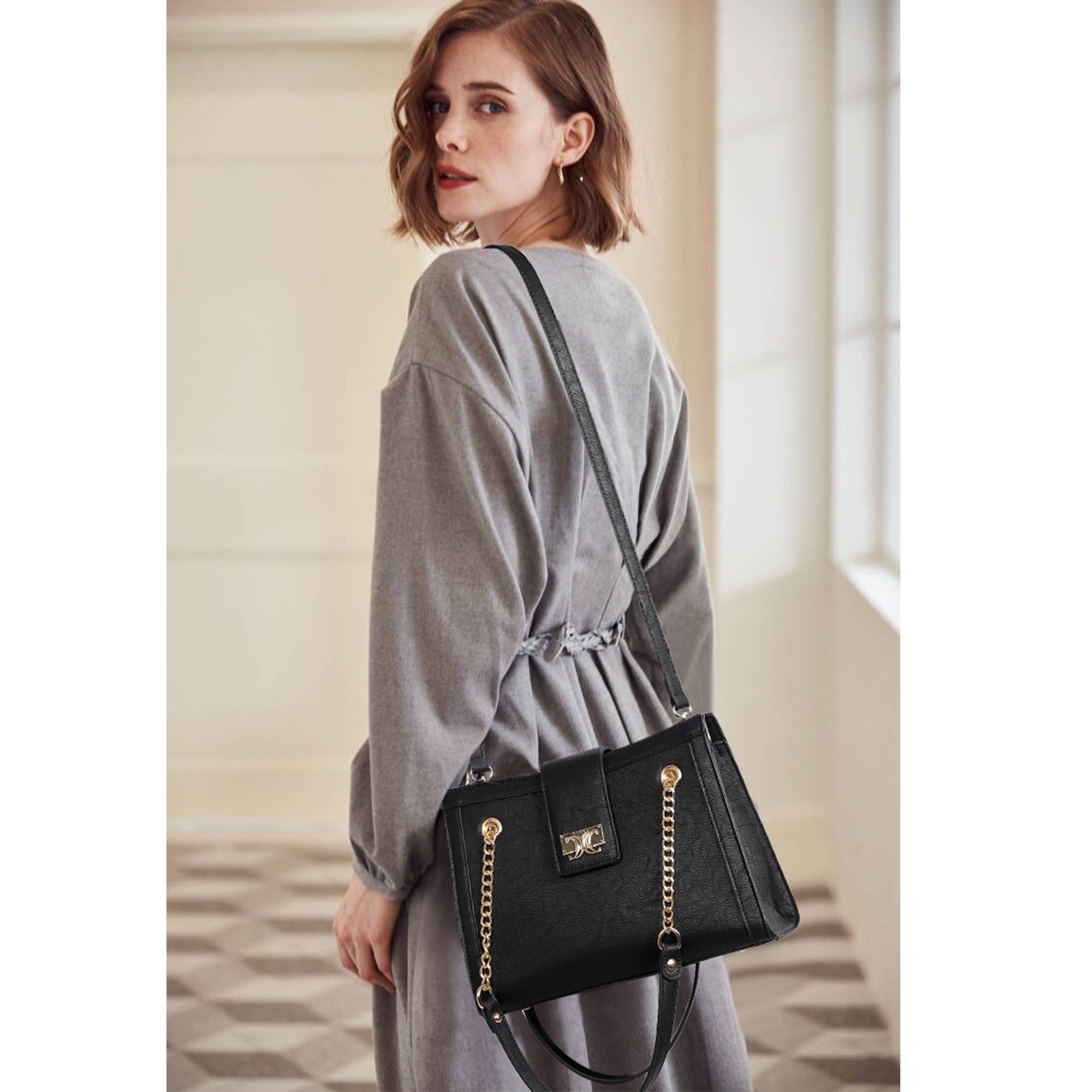 CLUCI Satchel Purses and Handbags for Women Leather Totes Designer Ladies Crossbody Shoulder Bag