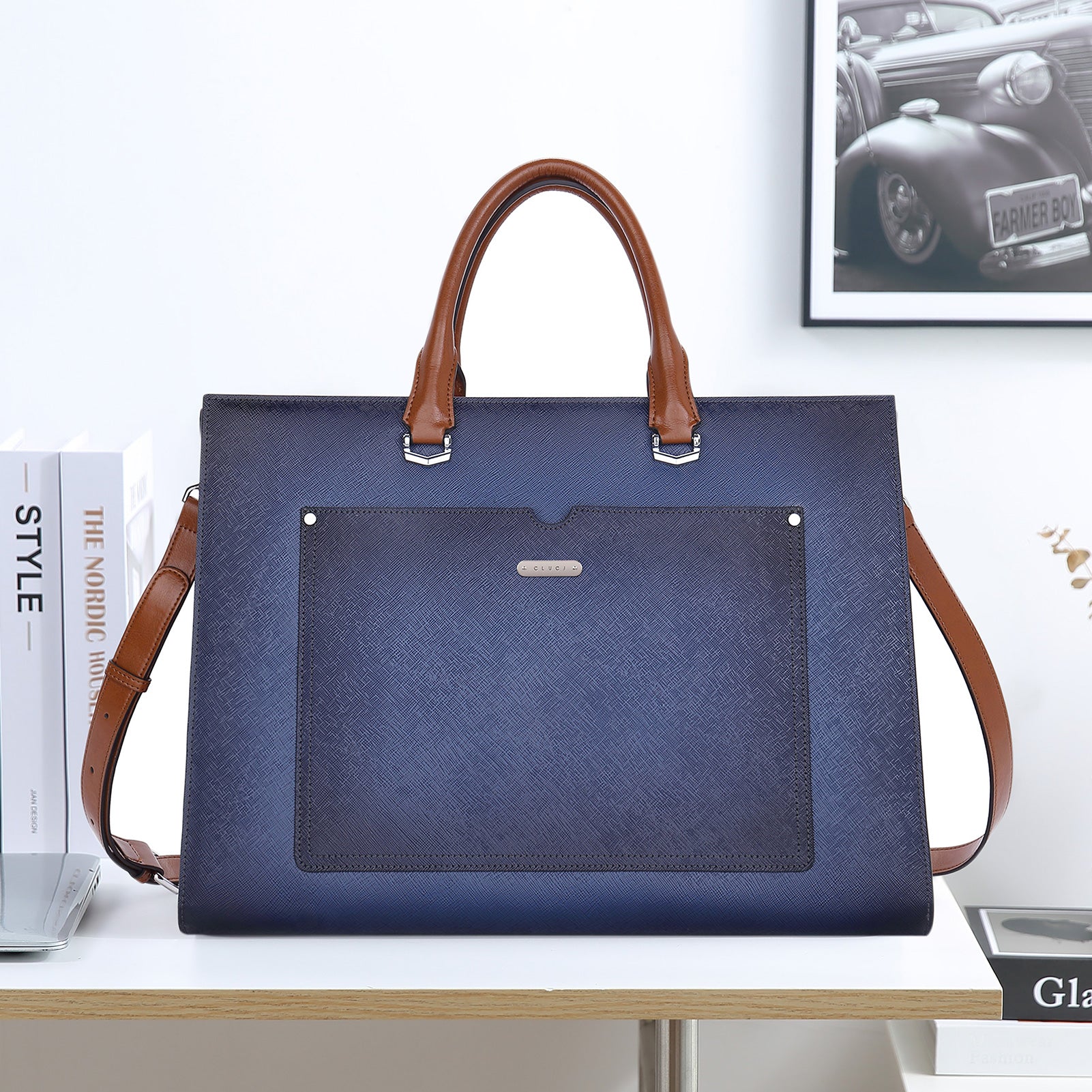 Lauren Refined Leather Briefcase For Women For Daily Use