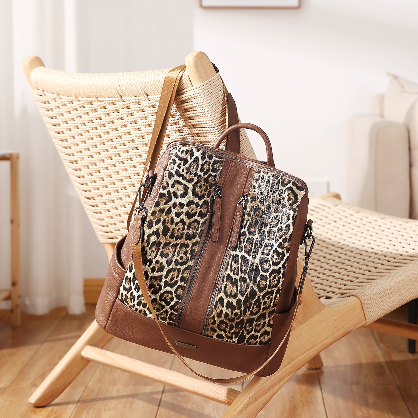 Greene Vegan Soft Leather Backpack Leather Purse For Work And Study | Two-Toned