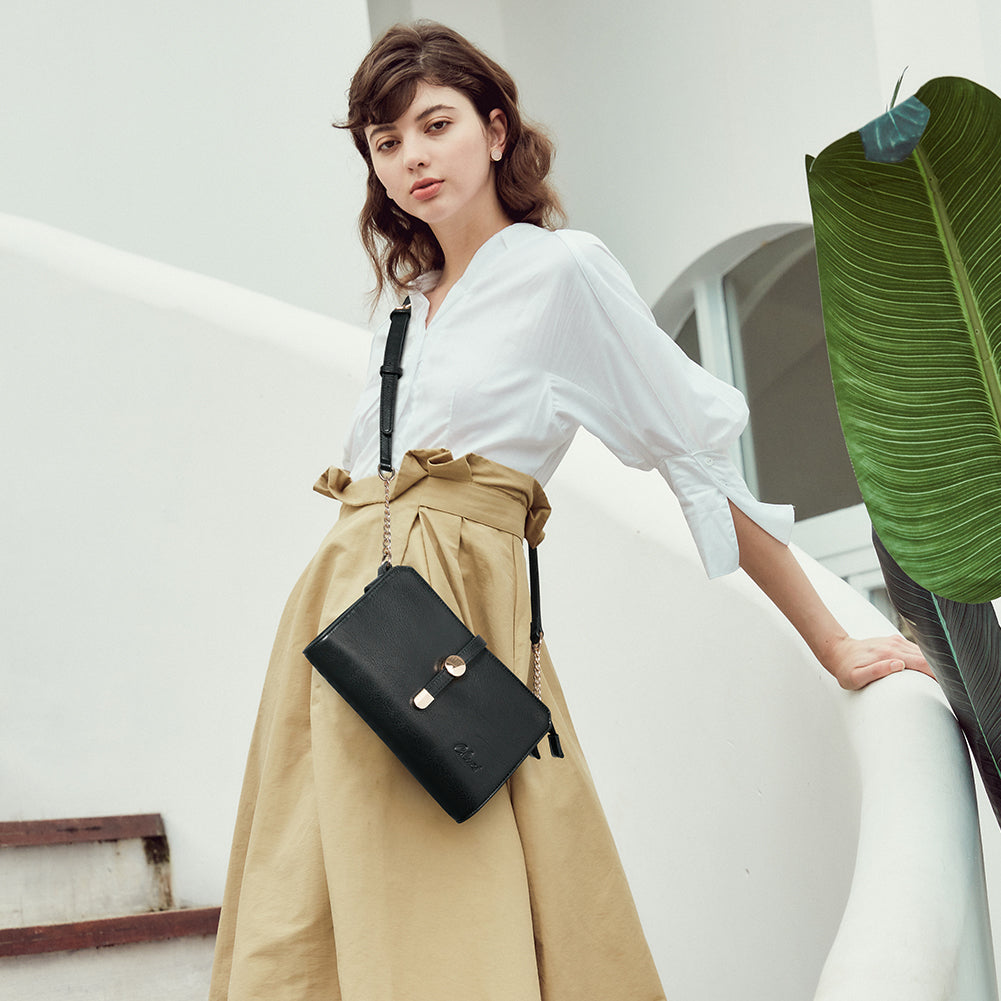 CLUCI Leather Crossbody Bags for Women Small Vintage Shoulder Purses Fashion Travel Bag with Adjustable Strap