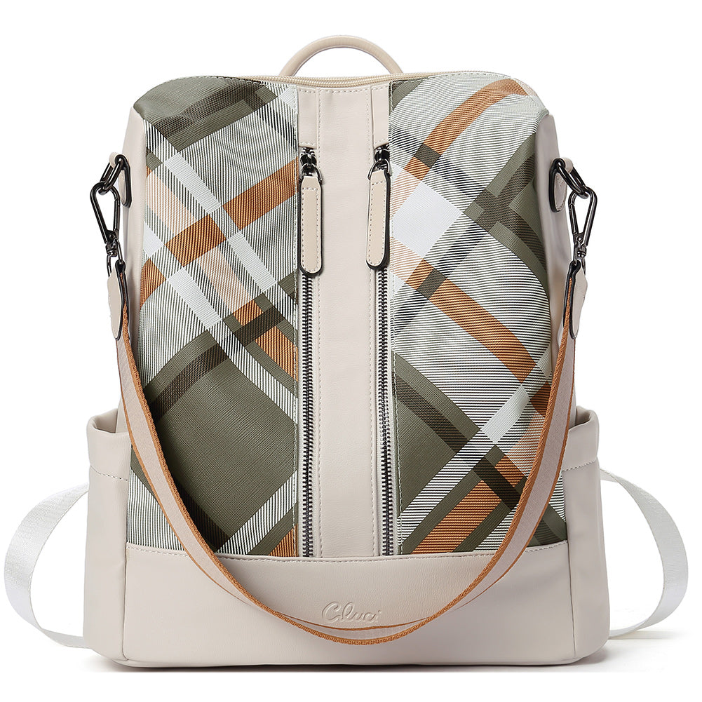 Greene Vegan Soft Leather Backpack Leather Purse For Work And Study | Two-Toned