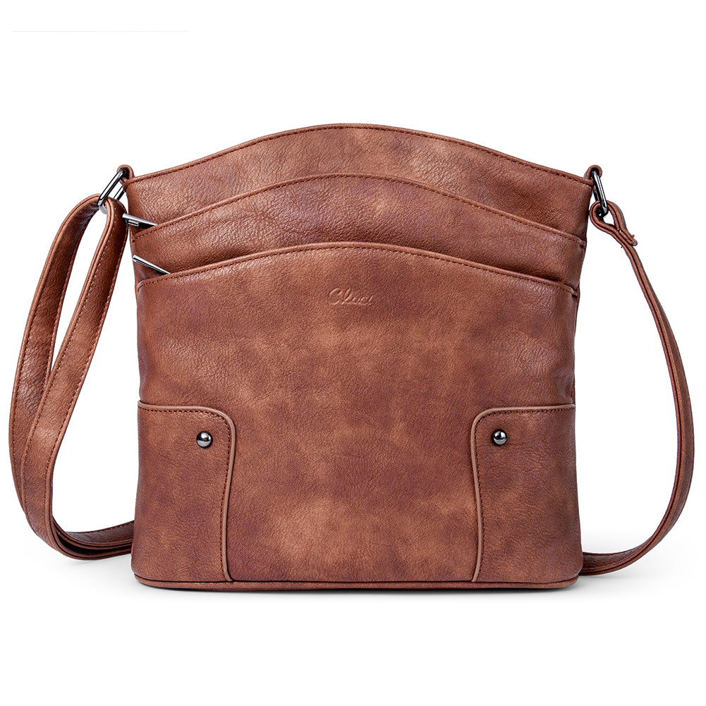Amos Triple Pockets Vintage Crossbody Bag
