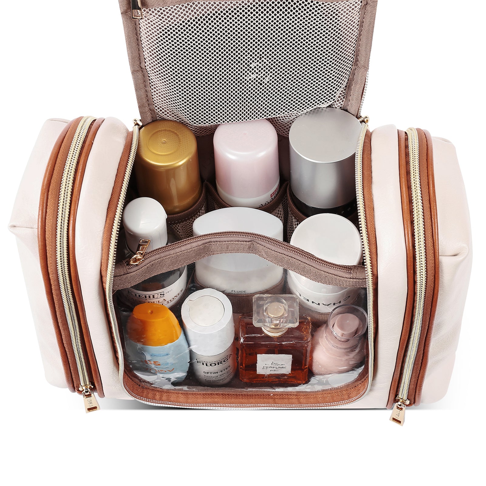 CLUCI Toiletry Bag Travel Bag, with Hanging Hook Water-resistant Makeup Cosmetic Bag Travel Organizer for Accessories Shampoo Full Sized Container Toiletries