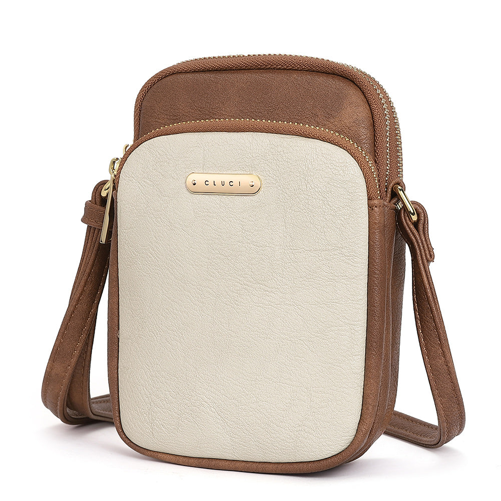 CLUCI Cell Phone Crossbody Bags for Women Small Phone Bag Purse Dome Leather Handbag Designer Travel Wallet